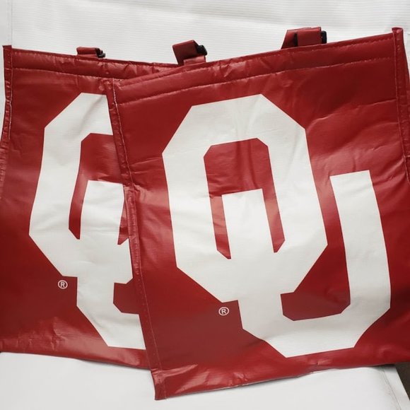 2 Oklahoma Sooners Insulated Grocery Tote NEW - Picture 1 of 5